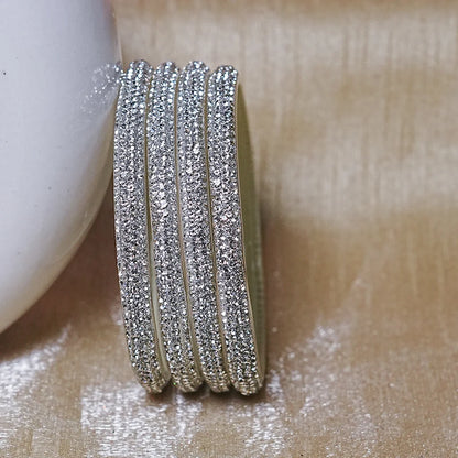 Handmade Designer Beads Work Glass Kada Bangles for Women & Girls (Pack of 4)