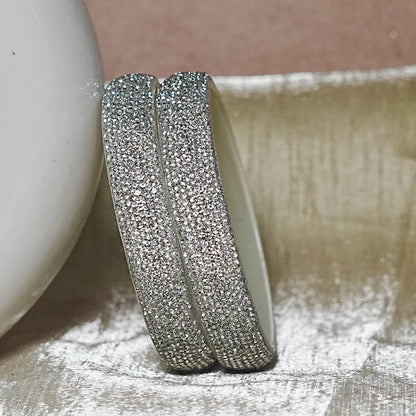 Luxury Glitter Glass Kada Bangles for Women & Girls (Pack of 2)