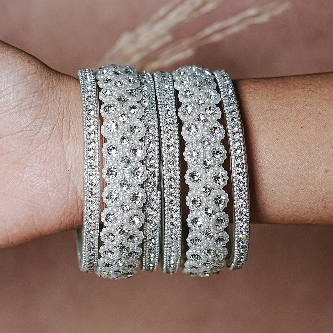 Stylish Designer Glass Kada Bangles for Women (Set of 2)