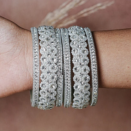 Stylish Designer Glass Kada Bangles for Women (Set of 2)