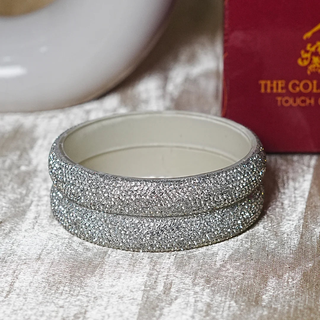 Luxury Glitter Glass Kada Bangles for Women & Girls (Pack of 2)
