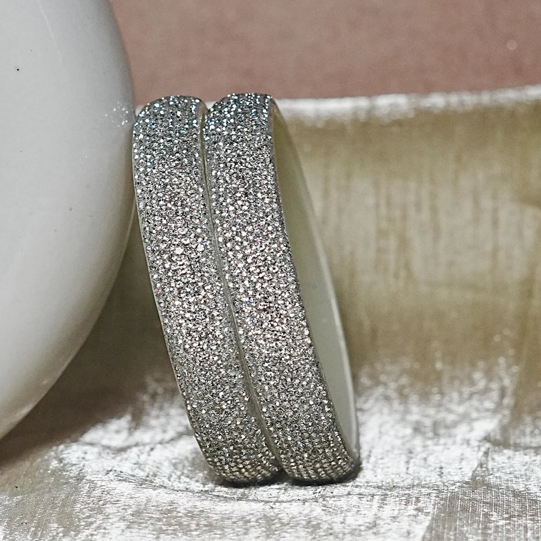 Luxury Glitter Glass Kada Bangles for Women & Girls (Pack of 2)