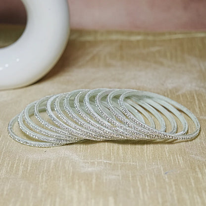 Women’s Designer Glass Bangles Set with Beads Work (Pack of 12)