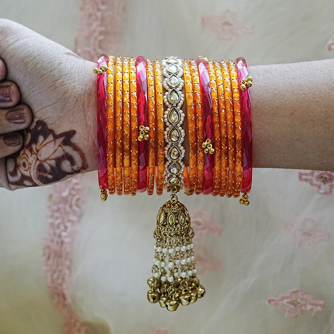 Traditional Glass Bangles Set for Women (Both Hand)