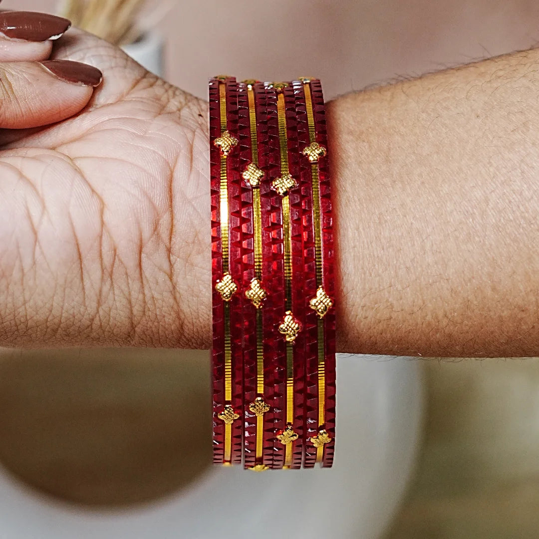 Premium Lightweight Acrylic Kada Bangles for Women (Pack of 4)