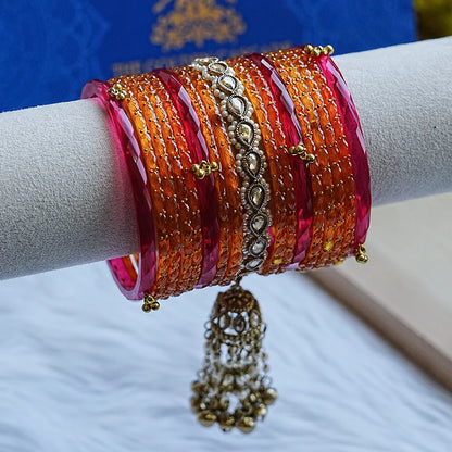 Traditional Glass Bangles Set for Women (Both Hand)