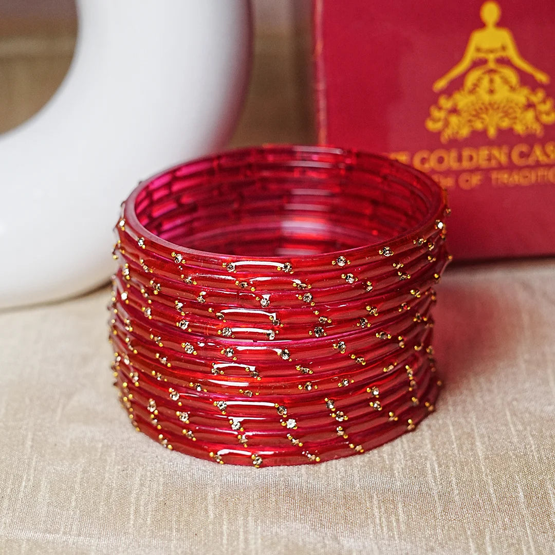 Traditional Lightweight Glass Bangles for Women (Pack of 12)
