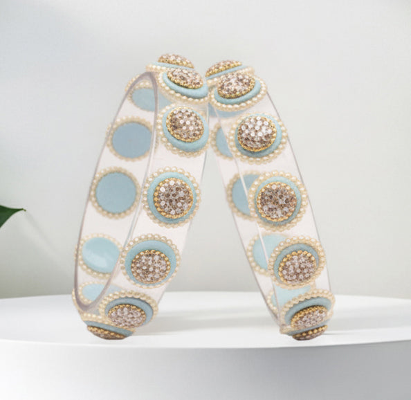 Stylish Transparent Glass Kada for Women & Girls – (Pack of 2)