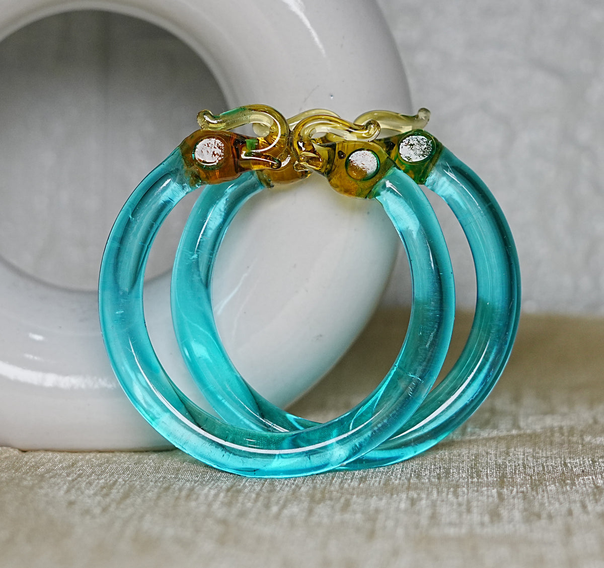 Multiple Color Elephant Design Glass Kada for Women & Girls (Pack of 2 Kada)