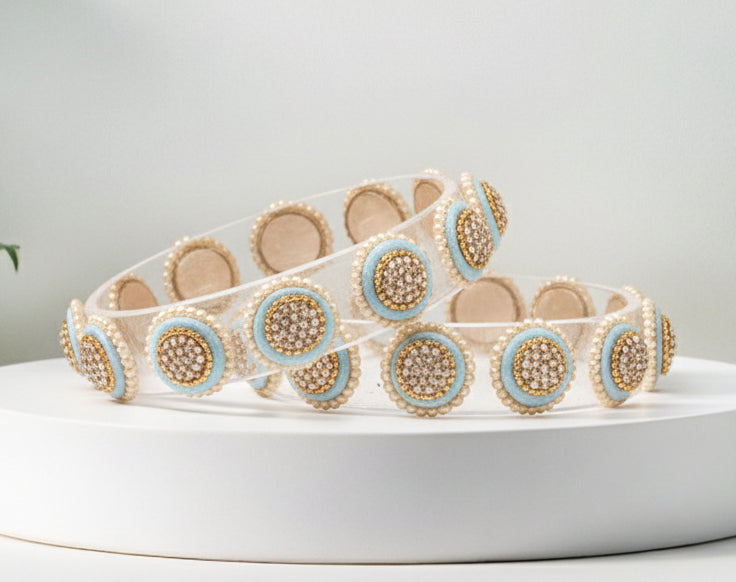 Stylish Transparent Glass Kada for Women & Girls – (Pack of 2)