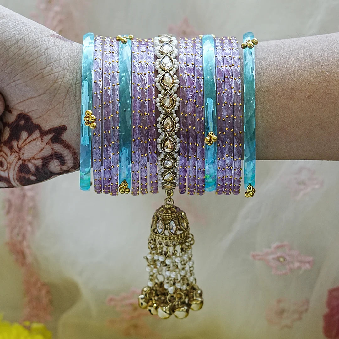 Traditional Glass Bangles Set for Women (Both Hand)