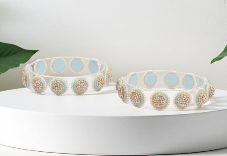 Stylish Transparent Glass Kada for Women & Girls – (Pack of 2)