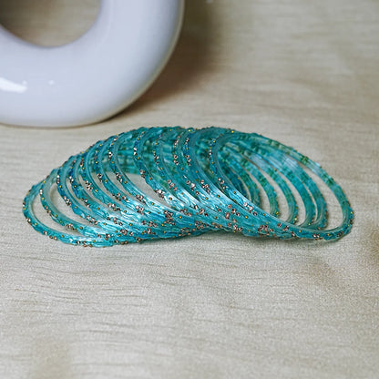 Designer Beads Work Glass Bangles for Women (Pack of 12 Bangle)