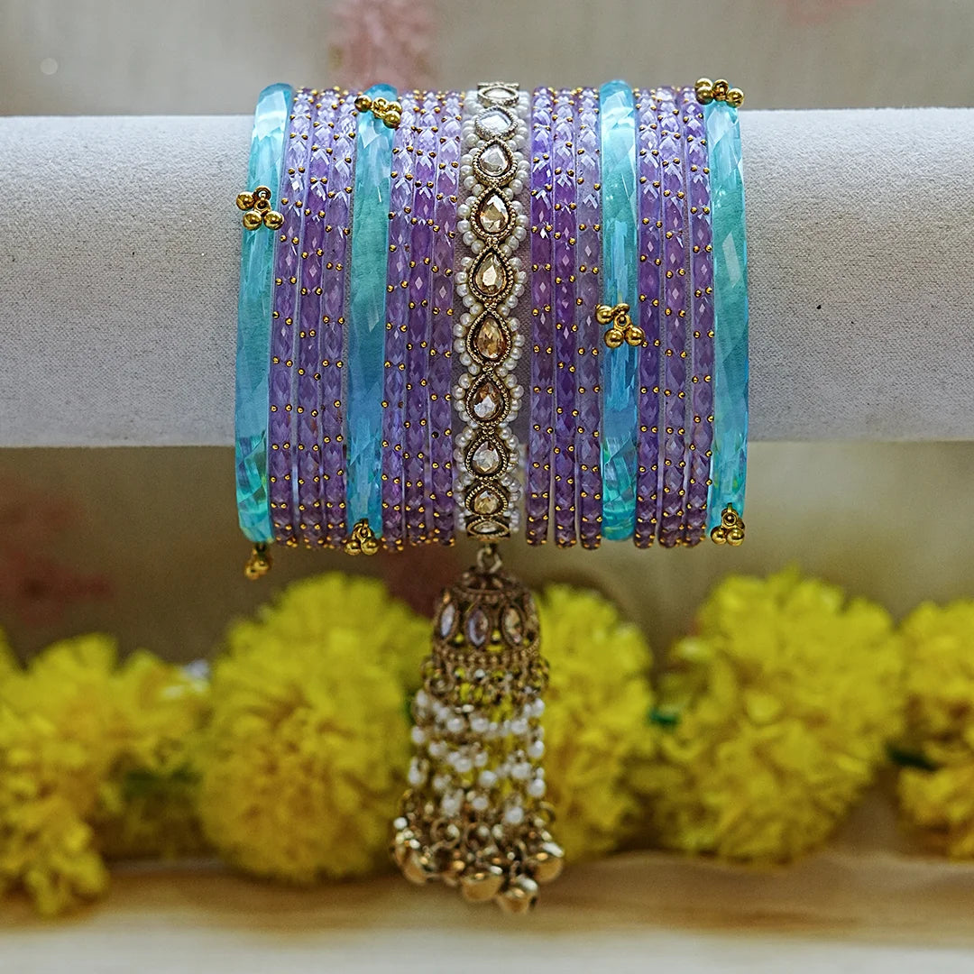 Traditional Glass Bangles Set for Women (Both Hand)