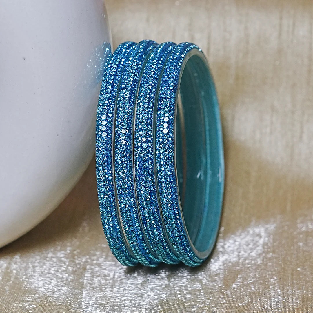 Handmade Designer Beads Work Glass Kada Bangles for Women & Girls (Pack of 4)