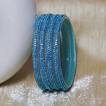 Handmade Designer Beads Work Glass Kada Bangles for Women & Girls (Pack of 4)