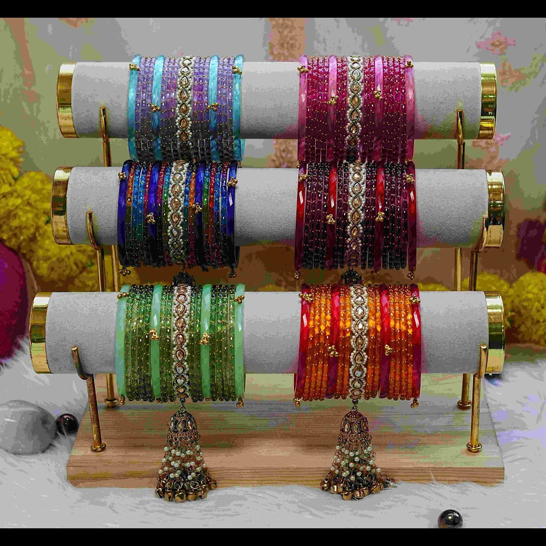 Traditional Glass Bangles Set for Women (Both Hand)