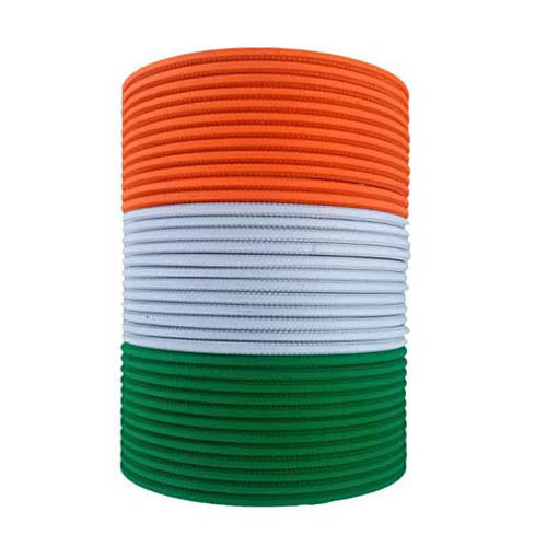 Tiranga Color Metal Bangles for Women Indian Flag Chudiya Girls Tricolor Plain Chudi Set for Ladies, Independence & Republic Day
