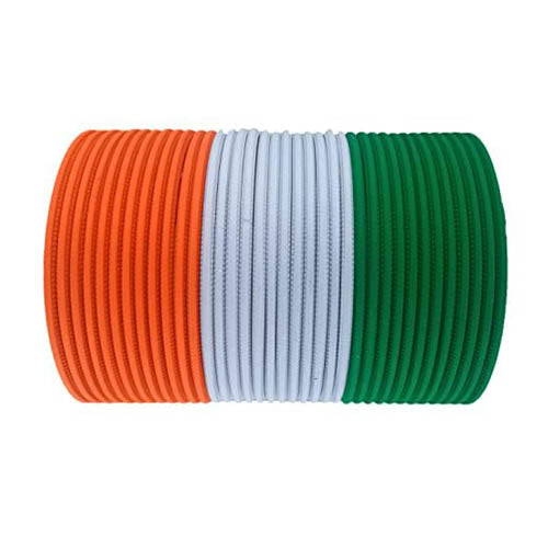 Tiranga Color Metal Bangles for Women Indian Flag Chudiya Girls Tricolor Plain Chudi Set for Ladies, Independence & Republic Day