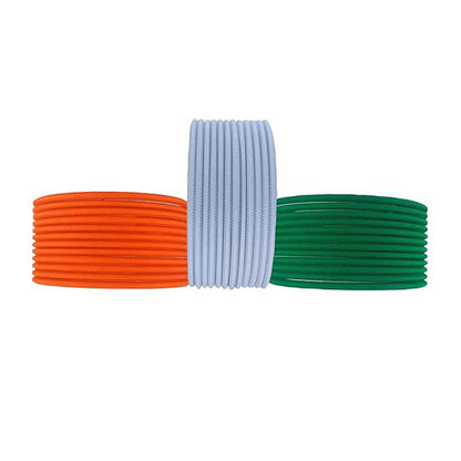 Tiranga Color Metal Bangles for Women Indian Flag Chudiya Girls Tricolor Plain Chudi Set for Ladies, Independence & Republic Day