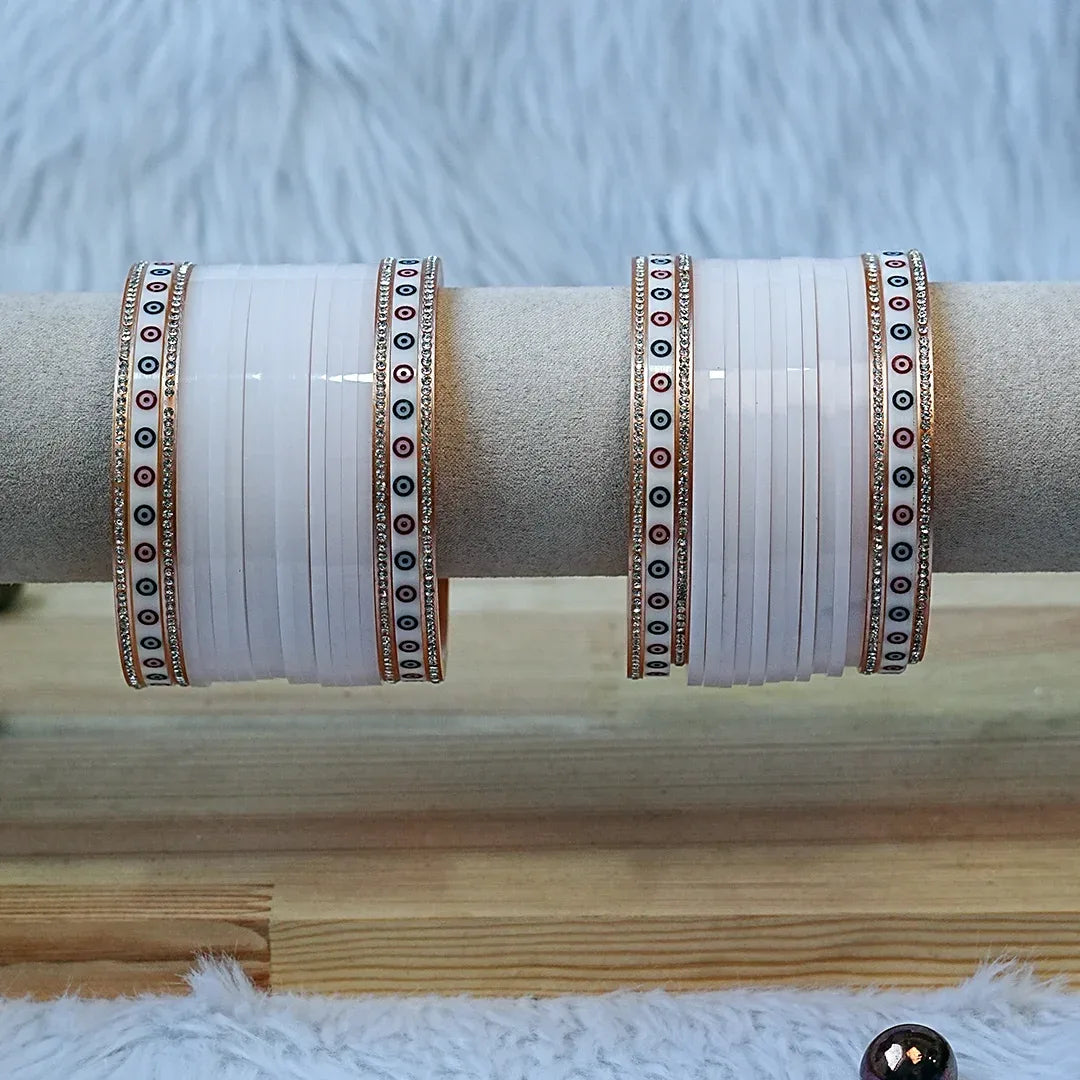 Premium Mini Wedding Chooda Bangles Set for Women (Both Hand) - The Golden Cascade