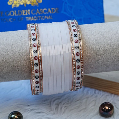 Premium Mini Wedding Chooda Bangles Set for Women (Both Hand) - The Golden Cascade