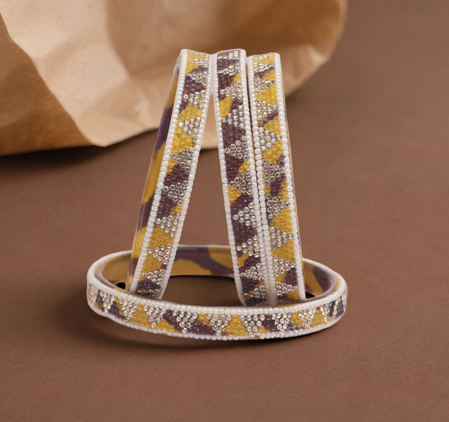 Handmade Multicolor Shade Glass Kada for Women & Girls (Pack of 4)