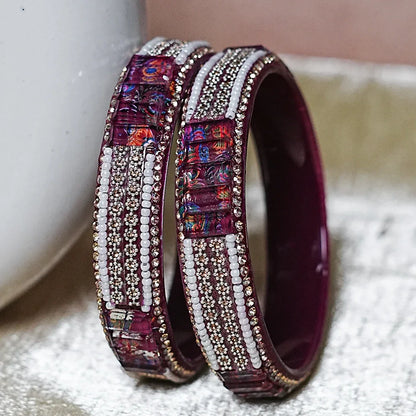 Women’s Glass Kada Bangles (Pack of 2) - The Golden Cascade