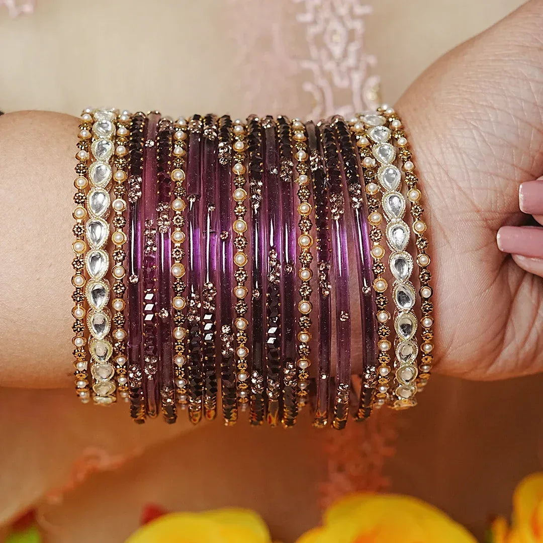 Indian Traditional Glass Bangles Set for Women (Both Hand)