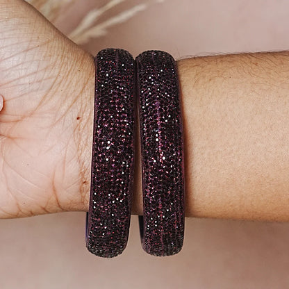 Luxury Glitter Glass Kada Bangles for Women & Girls (Pack of 2)