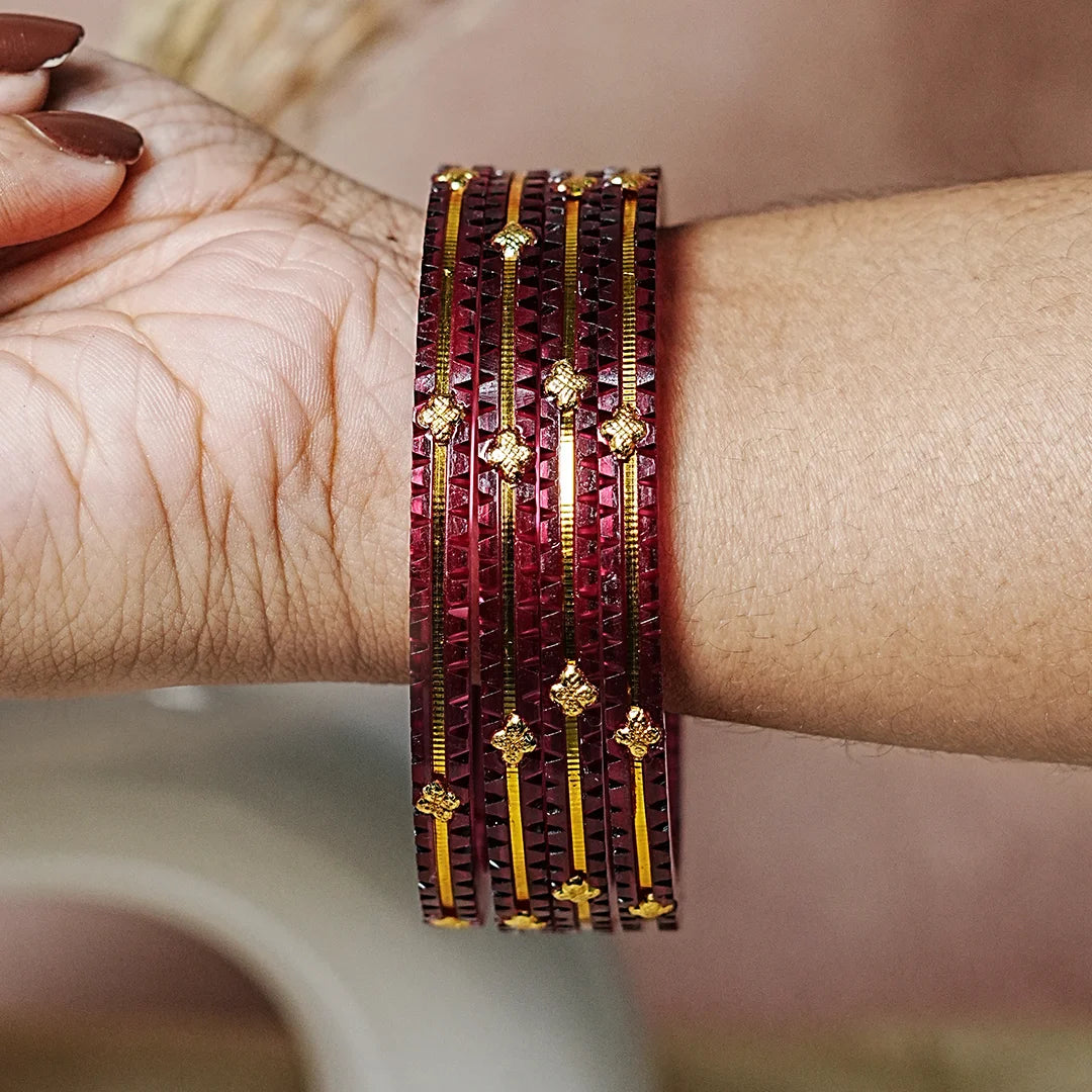 Premium Lightweight Acrylic Kada Bangles for Women (Pack of 4)
