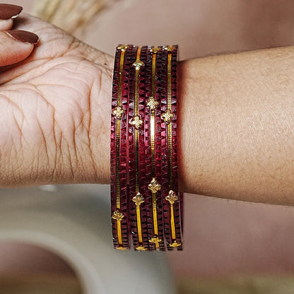 Premium Lightweight Acrylic Kada Bangles for Women (Pack of 4)