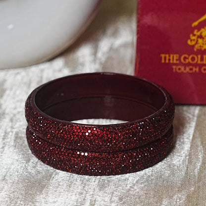 Luxury Glitter Glass Kada Bangles for Women & Girls (Pack of 2)
