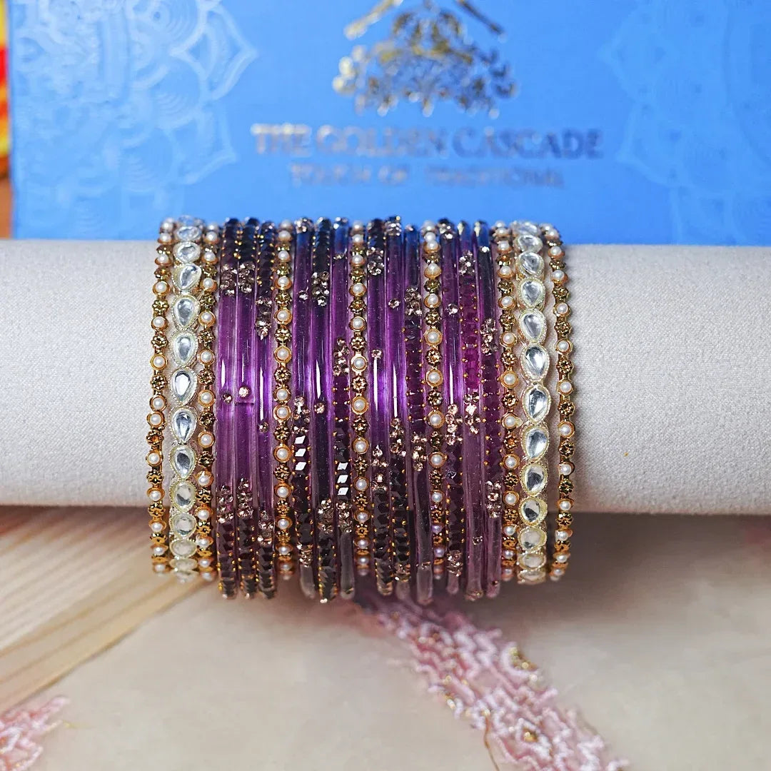 Indian Traditional Glass Bangles Set for Women (Both Hand)