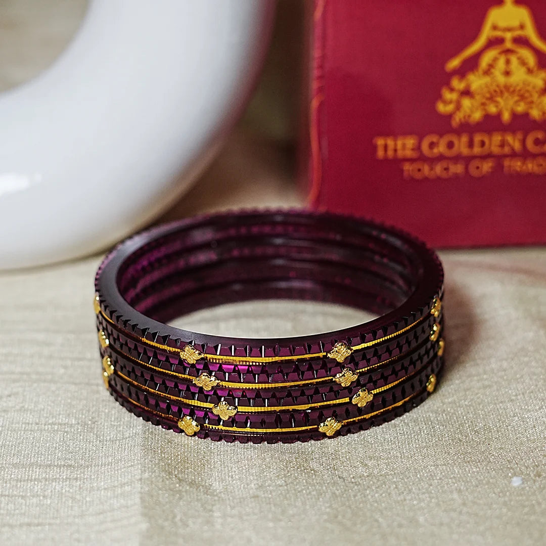 Premium Lightweight Acrylic Kada Bangles for Women (Pack of 4)