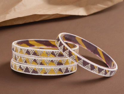 Handmade Multicolor Shade Glass Kada for Women & Girls (Pack of 4)