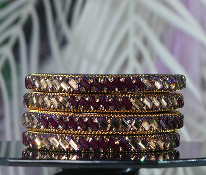 Multiple Color Glass Bangles for Women & Ladies (Pack of 4 Glass kada)