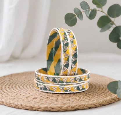 Handmade Multicolor Shade Glass Kada for Women & Girls (Pack of 4)