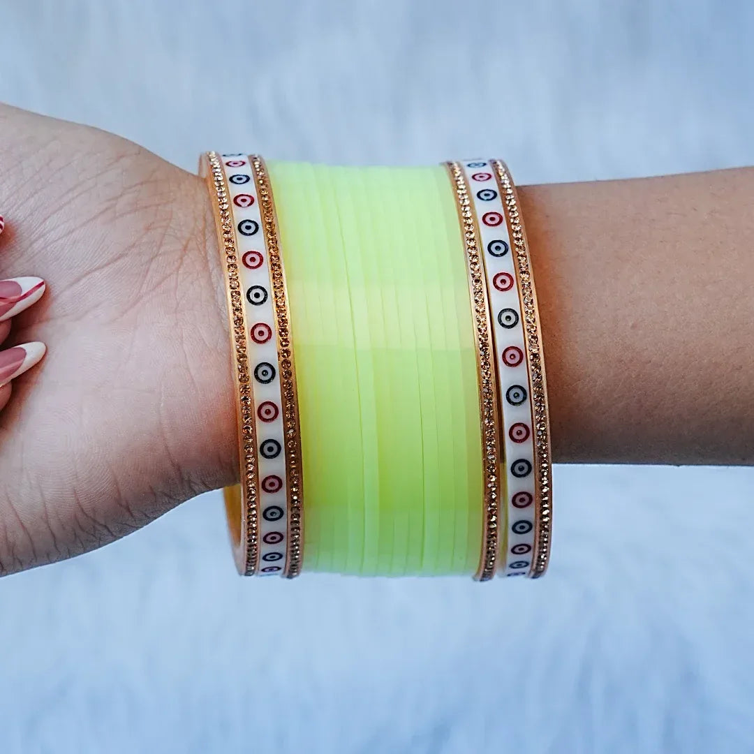 Premium Mini Wedding Chooda Bangles Set for Women (Both Hand) - The Golden Cascade