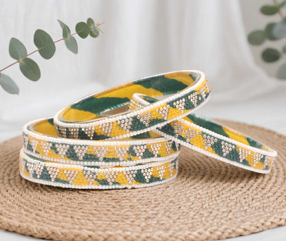 Handmade Multicolor Shade Glass Kada for Women & Girls (Pack of 4)