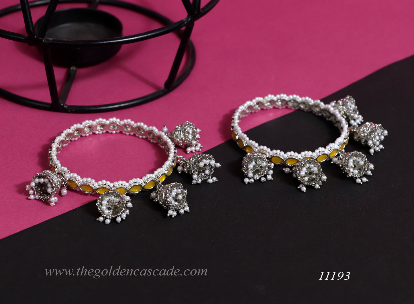 Traditional Jhumki Latkan Metal Kada for Women (Pack of 2)