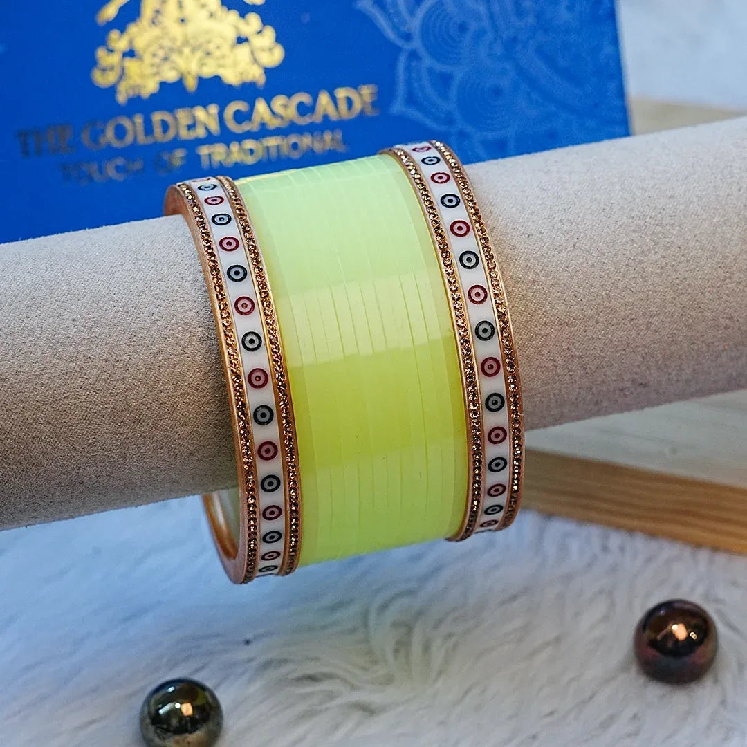 Premium Mini Wedding Chooda Bangles Set for Women (Both Hand) - The Golden Cascade