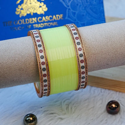 Premium Mini Wedding Chooda Bangles Set for Women (Both Hand) - The Golden Cascade