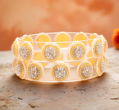 Stylish Transparent Glass Kada for Women & Girls – (Pack of 2)