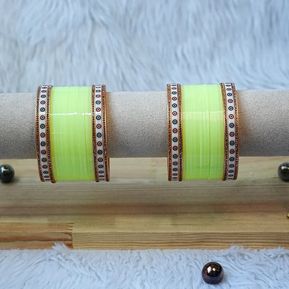 Premium Mini Wedding Chooda Bangles Set for Women (Both Hand) - The Golden Cascade