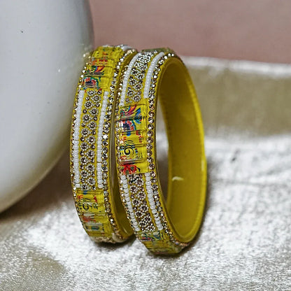Women’s Glass Kada Bangles (Pack of 2) - The Golden Cascade