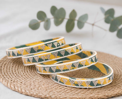 Handmade Multicolor Shade Glass Kada for Women & Girls (Pack of 4)