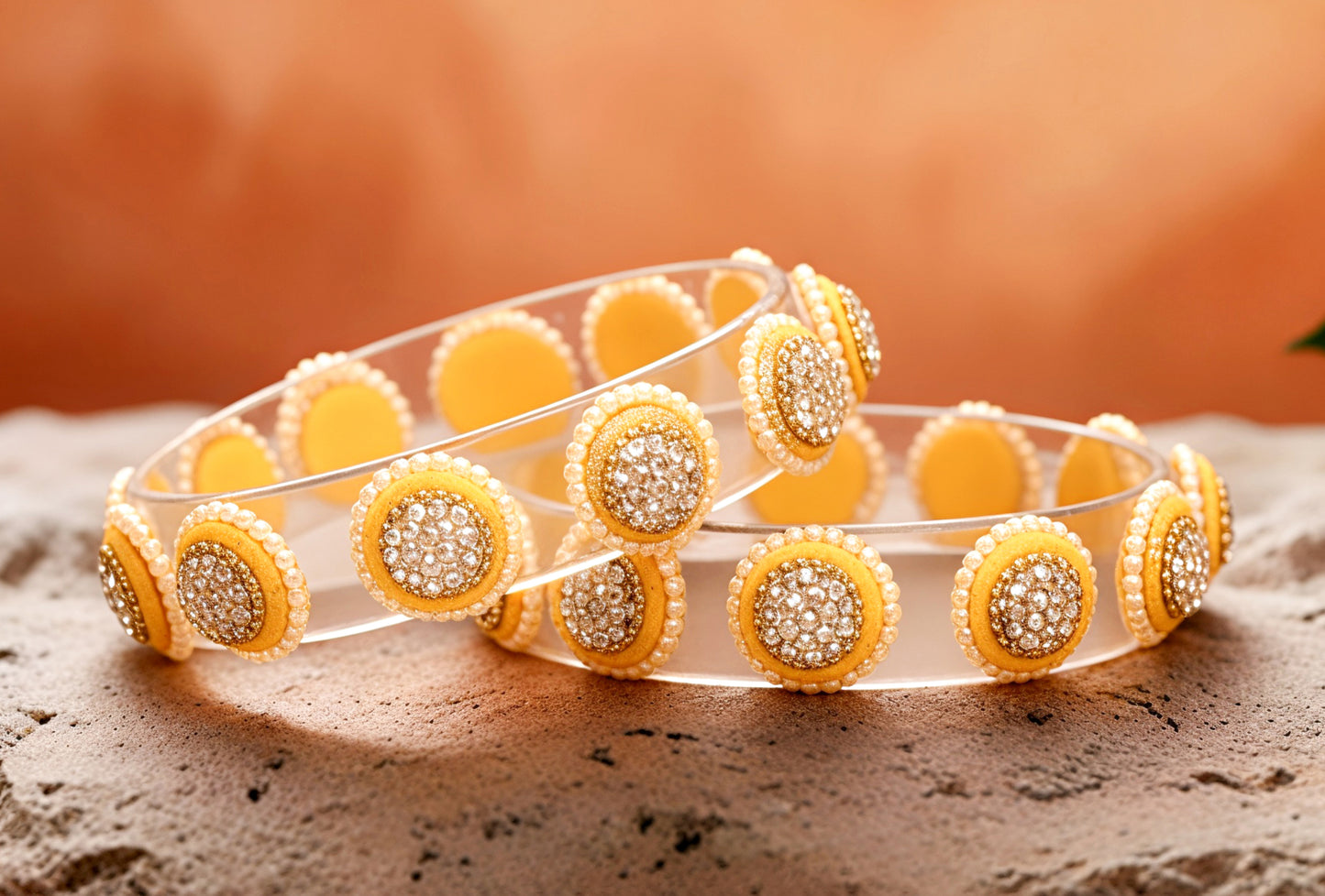 Stylish Transparent Glass Kada for Women & Girls – (Pack of 2)