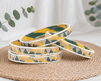 Handmade Multicolor Shade Glass Kada for Women & Girls (Pack of 4)