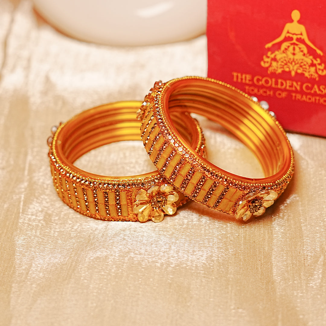 Glass Kada for Women & Girls – Elegant Flower Design (Pack of 2 kada)